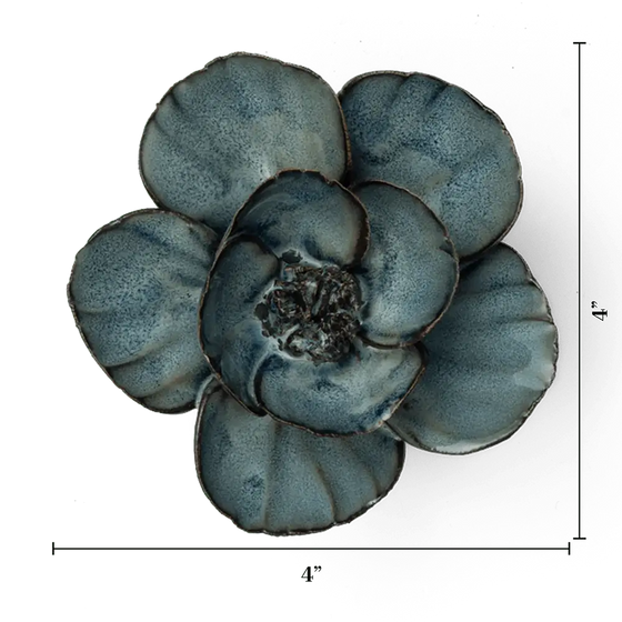 Navy Poppy Ceramic Flower