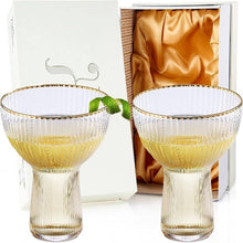  Stemless Gold Rim Cocktail Glasses - Set of 2