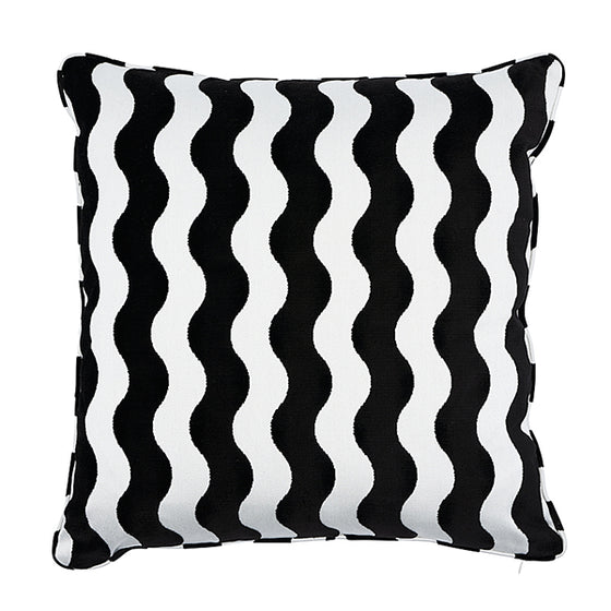 Velvet Wave Pillow, Black